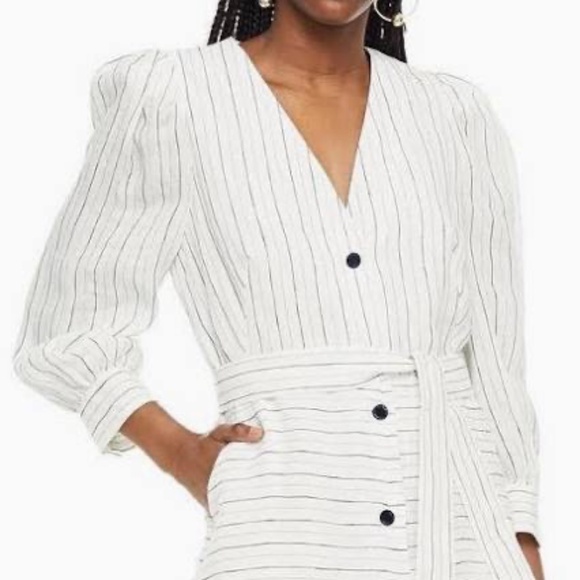 Sandro Paris Misia Belted Metallic Mini Shirtdress - Picture 1 of 7